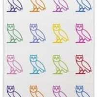 Colorful Owl Beach Towel - OVO Inspired, Vibrant Multi-Colored Owls Print, Soft Quick-Dry Towel for 