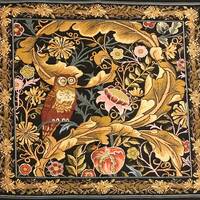Eagle Owl Bird William Morris Unfinished Tapestry Fabric for Framing, Decorating & Sewing Projec