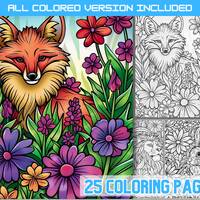 Adorable fox, majestic deer, wise owl, playful raccoon, whimsical squirrel, forest animals, fox colo