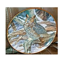Vintage Limited Edition Danbury Mint  Winter Watch Owl Bird of Prey Plate From The Owls of North Ame