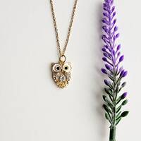 Gold Owl Necklace-Owl Lover Gift-Owl Charm Necklace-Owl Themed Gift-Necklace for Women