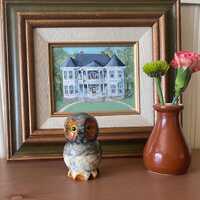 Italian Alabaster Owl Figurine By Ducceschi, Paperweight, Owl Figurine, Minimalist Decoration