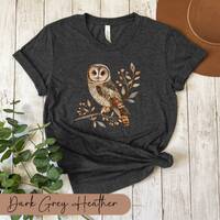 Owl Shirt Barn Owl Fairycore Shirt Witchy Shirt Whimsigoth Clothing Cottagecore Shirt Light Academia