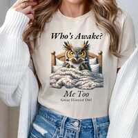 Horned Owl Unisex Tee, Birder Gift