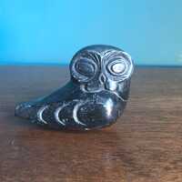 Inuit/Eskimo Stone Owl Carving &ndash; Unique Indigenous North American Art, Vintage Tribal Home Dec