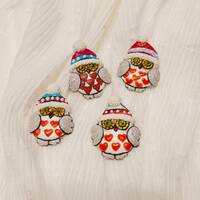 Cute owl broches, funny owl broches, Christmas small owl broches