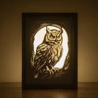 3D Owl Shadowbox Template: Minerva Bird Paper Cut SVG (Digital Download)