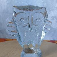 Vintage Bertil Vallien Kosta Boda Owl Paperweight (12cm)