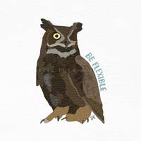 Be Flexible Mandy the Owl DIGITAL Print, Animal with Phrase, Celebrate Me Week Quote, CMW Camp Sloga