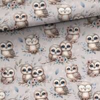 Cute Owls fabric I Birds fabric I Premium cotton fabric for sewing and quilting 155 cm wide