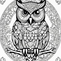 Mandala Owl, adult coloring page, coloring page, teen coloring page, mandala, owl coloring, printabl