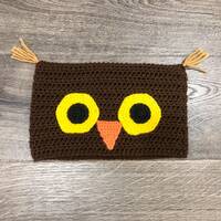 Great Horned Owl Crochet Beanie (Adult Size)