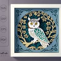 Owl Shadow Box SVG Template: 3D Layered Paper Cut (Digital Download)