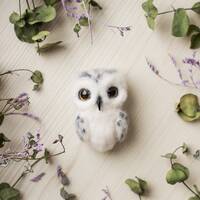 Felted owl brooch, Needle felted bird, Owl pin, Felted owl, Needle felted owl, Needle felt bird broo