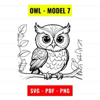 Owl Outline SVG: Whimsical Vector Cut File (Digital Download)