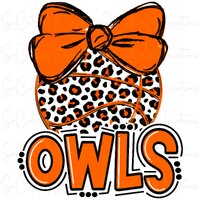 Owls Basketball and Bow - Doodle Letters - School Spirit - Sublimation PNG - Digital Art