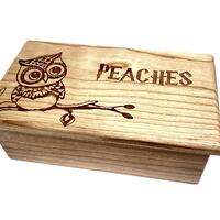 Music Box Choose Your Song Add Text Owl Design, Laser Engraved Custom Wood Music Box, Grandchild Gra