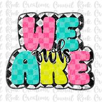 We Are Owls png, Distressed Colorful Checkered,  Mascot, School Spirit, Team Spirit, Digital File, S