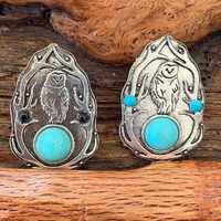 Scarf slide | Owl tribal symbols | Navajo | Gifts for him | Owl in tree | Native American