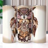 Boho Owl Tumbler Wrap, 20 oz Tumbler Sublimation Designs, Owl Png, Western Tumbler Wrap, Country Tum