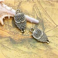 Antique Silver tone/Antique Bronze Night Owl Bracelet Connector Pendant Charm/Finding