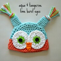 owl knit hat - crochet owl beanie - knit owl hat - owl hat - baby shower gift - owl beanie - whimsic