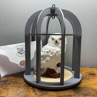 DIY 3D Wizard Owl and Cage,  Magical Owl, Fantasy Art, Model Painting, Ready to Paint, Art Activity,