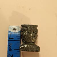 1 hand carved pyrite owl figurine 1.5 inches tall