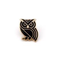 Owl Enamel Pin Badge #2 - Black & Gold