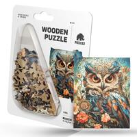 Pocket-Size Wooden Owl Jigsaw Puzzle &ndash; Art Collection, 40 pcs