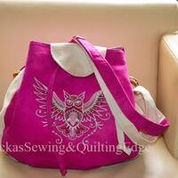 Samtig-softe Sommer-Owlbag, vegane Eulentasche, variabler Shopper, Bucket Bag Beuteltasche, embosse