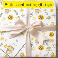 Holiday gift wrap owl winter themed wildlife wrapping paper with gift tags Christmas gift wrap cute 
