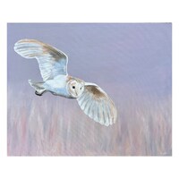 Flight of the Barn Owl - Framed Original Acrylic Painting