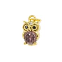 Dainty Owl Gold Pave Charm ,CZ Owl Charm,Owl Bird Charm For Necklace Bracelet Or Earrings,CPG587