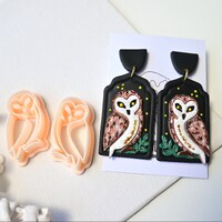 Owl Polymer Clay Cutter/ Animal Clay Cutters/ Mirror Bird Embossing Clay Cutter- 4 Sizes