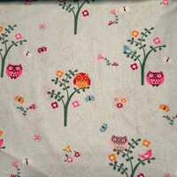 Owl Fabric - Owls Fabric - Forest Animal Fabric - Owls and Butterflies Fabric - Cotton Fabric