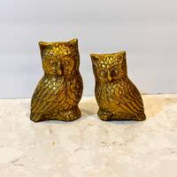 MCM Brass Owl Great Horned Owl Large Mid Century Brass