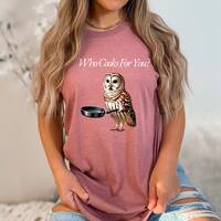 Barred Owl T-Shirt: 'Who Cooks For You' Bird Lover Tee