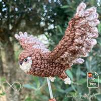 Crochet Owl pattern, Miniature amigurumi instruction tiny bird of prey, high quality eBook forest bi