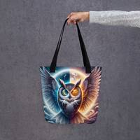 Magical Owl Tote Bag - Spacious, Trendy, 100% Polyester, 15x15, Durable Cotton Handles