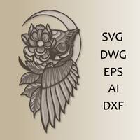 owl SVG/hawk cut file/CNC/digital files/laser cut/Multilayer 3D Mandala/Home decor/art panelscreech