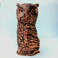 Wood Carving Owl Folk Art