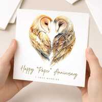 1st Anniversary Paper Owl Card for Husband or Wife