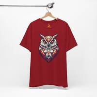 Geometric Owl Unisex T-Shirt, Bold and Colorful Animal Art Design, Perfect Gift for Him and Her, Uni