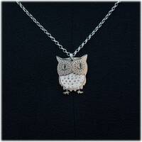 Handcrafted Sterling Silver Owl Pendant Necklace | Unique Nature Jewelry Gift for Bird Lovers