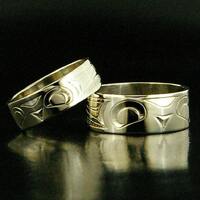 14k White Gold Owl Ring Northwest Coast Native American Design