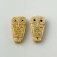Adorable Antiqued Carved Bone Owl Bead, 30x16mm, Qty 1 Bead, Large Pendant/Focal Bead for Necklace/B