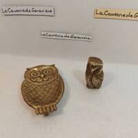 Vintage chouettes en laiton/Hibou presse papier/bibelots décoration maison/vide poche cendrie