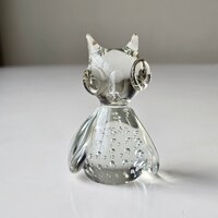 Vintage Crystal Glass Owl Figurine |