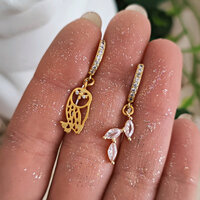 Athena Goddess Owl Earrings: Gold Greek Mythology Hoops with Cubic Zirconia